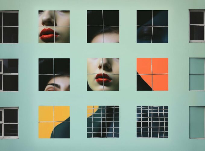 Fragmented Visage in Geometric Abstraction