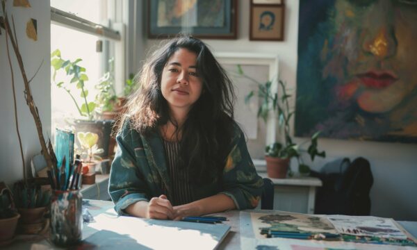 Artist in Her Studio