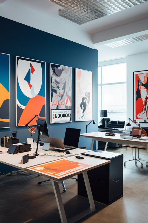 Artistic and Contemporary Tech Workspace